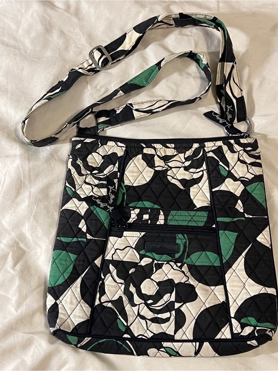 Vera Bradley Handbags - Vera Bradley Imperial Rose Black Green Cream Floral Quilted Crossbody